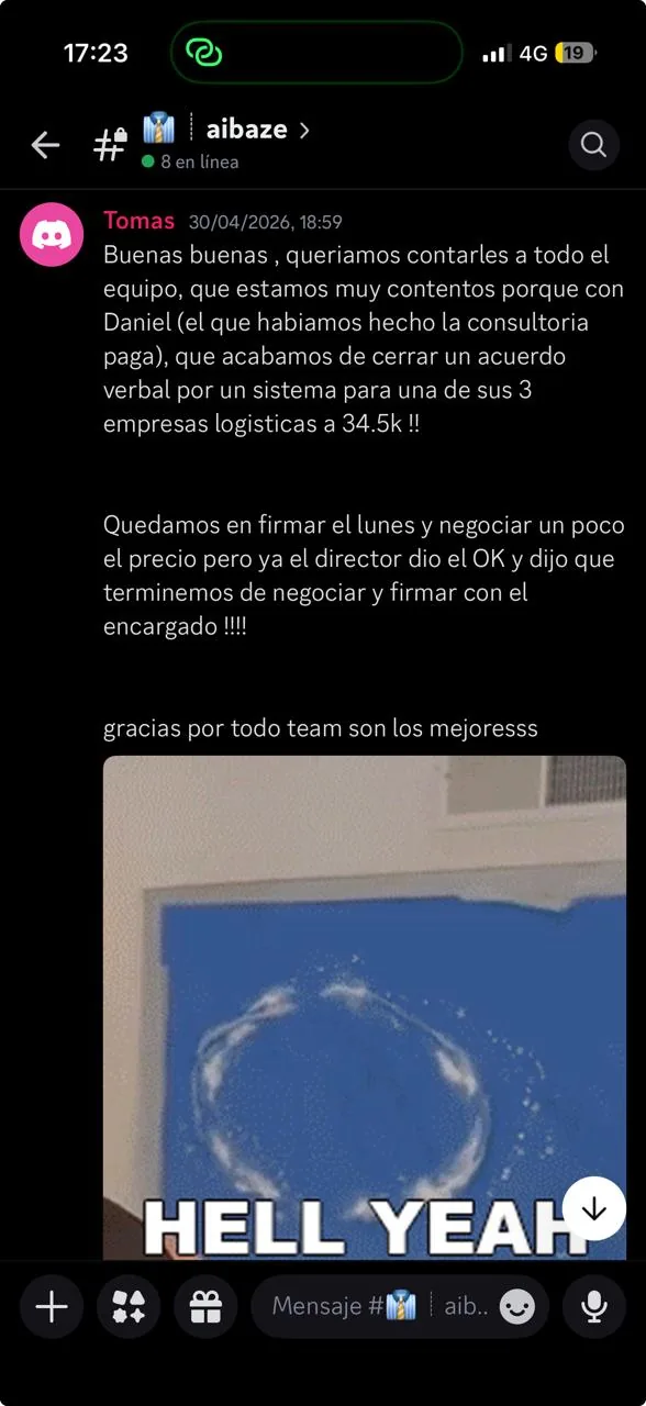 Acuerdo cerrado por 34.5k con empresa logística